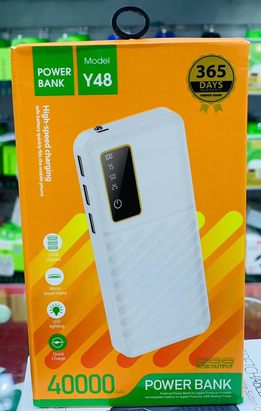 🔋 Power Bank Y48 – 40000mAh