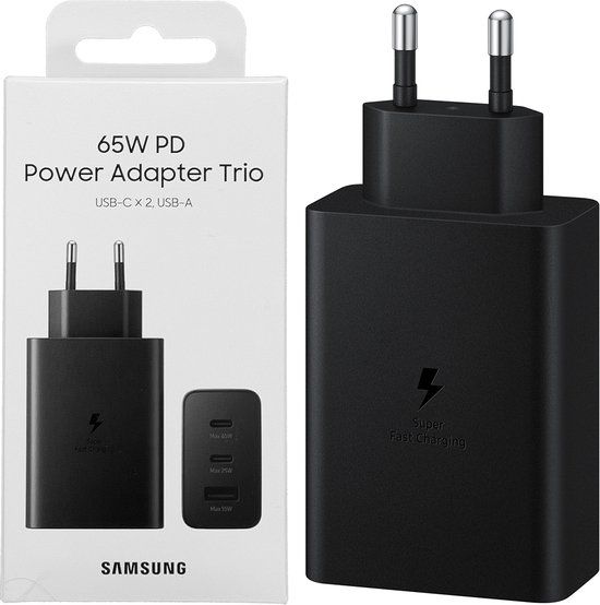 ⚡ Samsung Trio 65W – Super Fast Charger