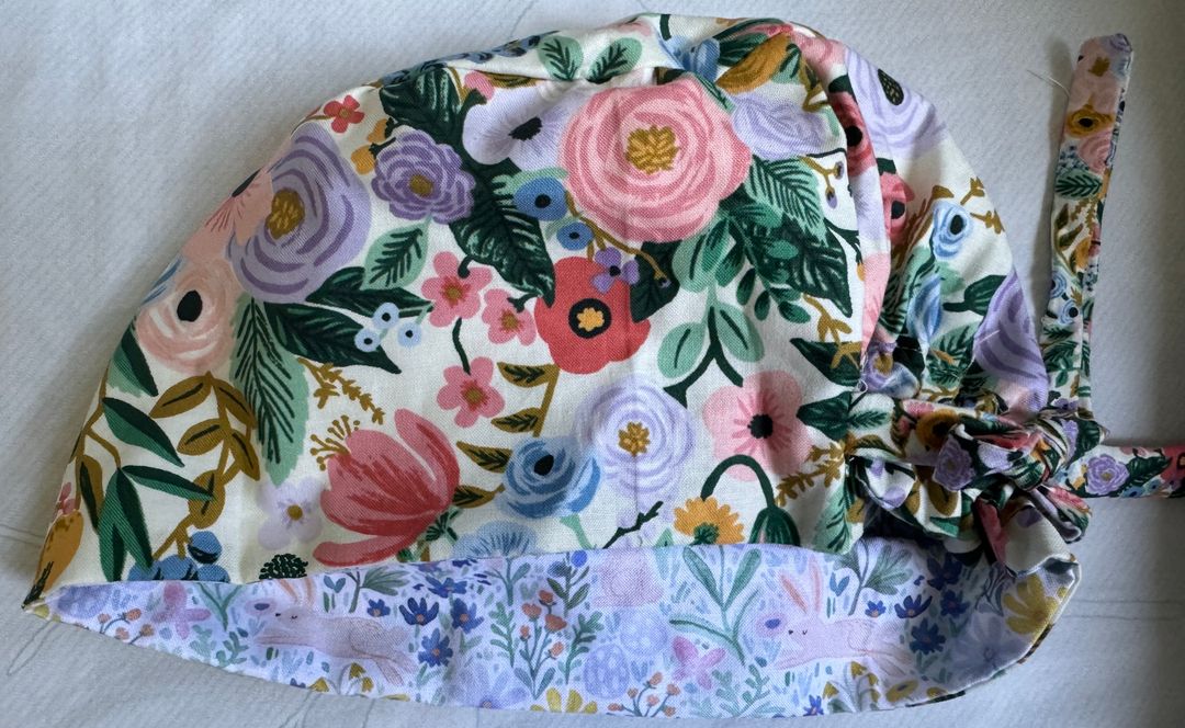 Rifle Paper Garden Party / Easter Bunnies Reversible Scrub Cap