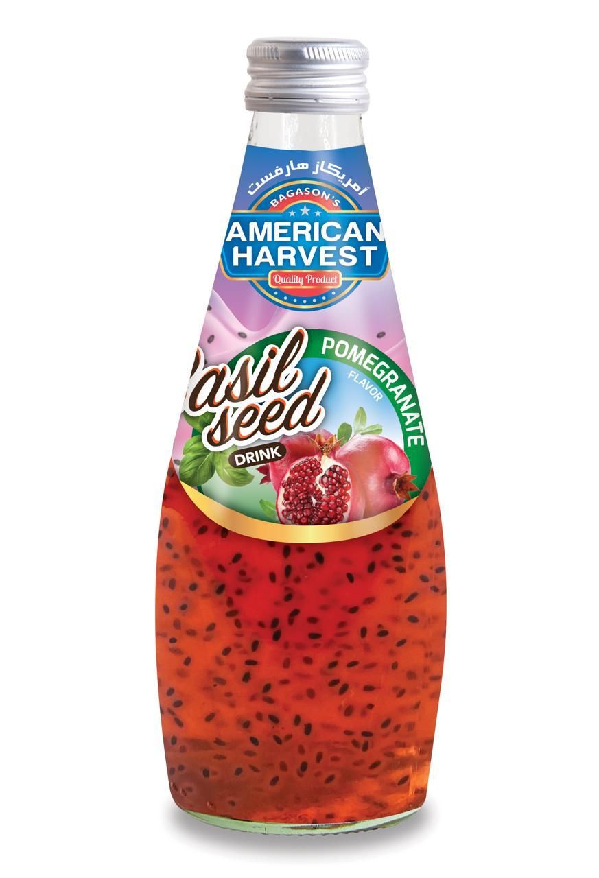 AMERICAN HARVEST BASIL SEED POMEGRANATE 290ML X24 - 20845