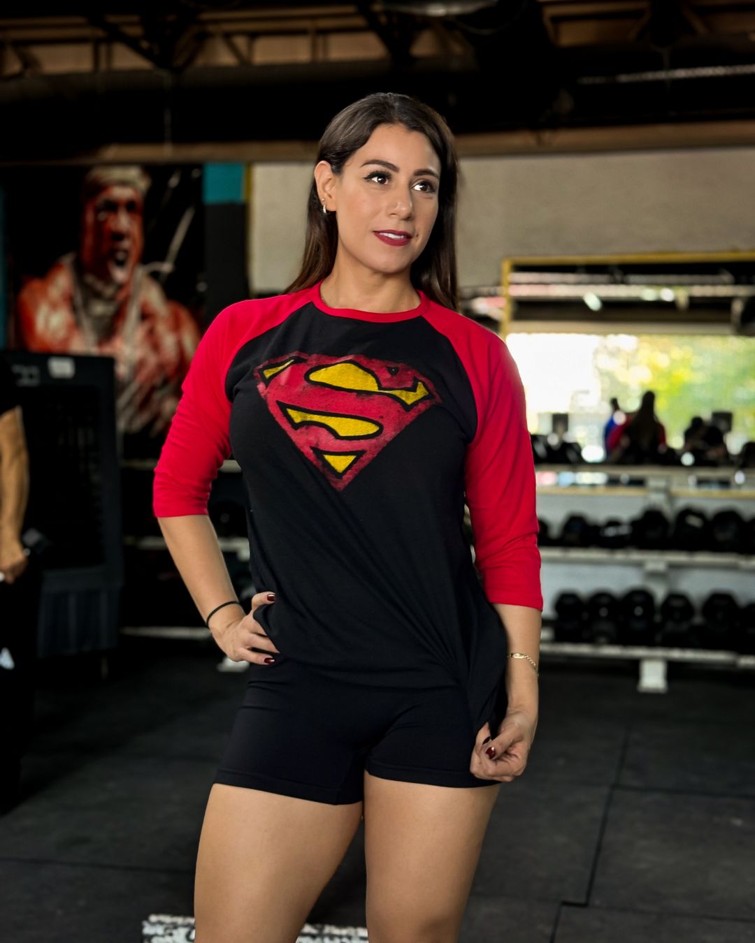 T-shirt Youngla x Superman 3/4 black-red