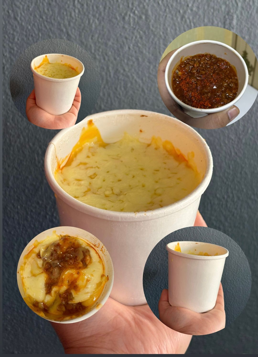 Baked potato beef moza (small cup))