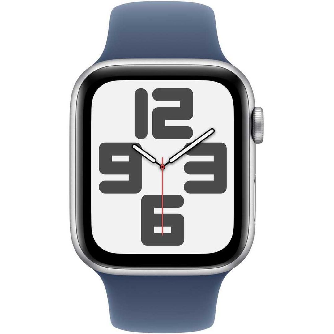 Apple Watch SE (2024) GPS 40mm Silver Aluminum Case with Denim Sport Band – M/L
