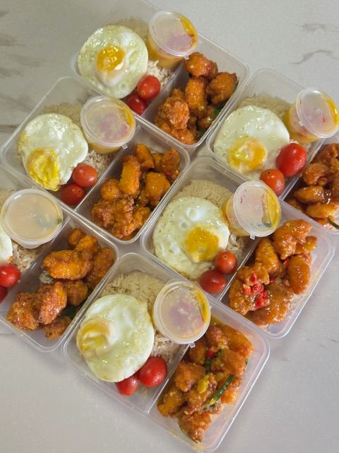 Salted Egg Chicken Rice Bento