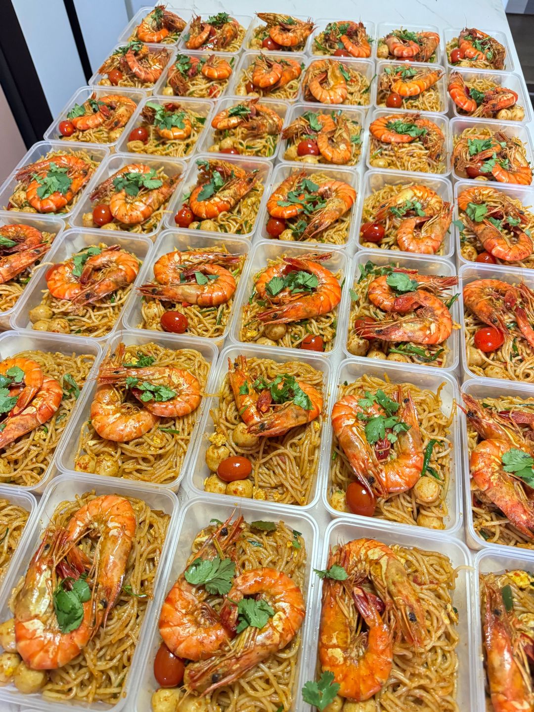 Fried Laksa Tom Yum Prawns 