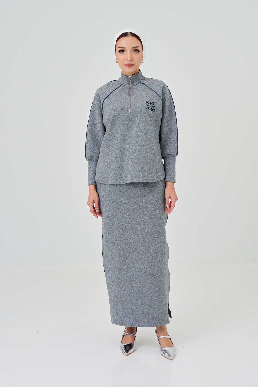 (Pre-order) She Dazzle Avenna Skirt set - Grey