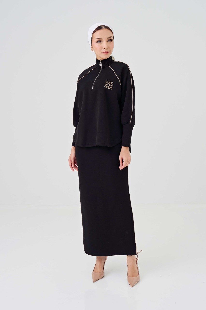 (Pre-order) She Dazzle Avenna Skirt set -  Black