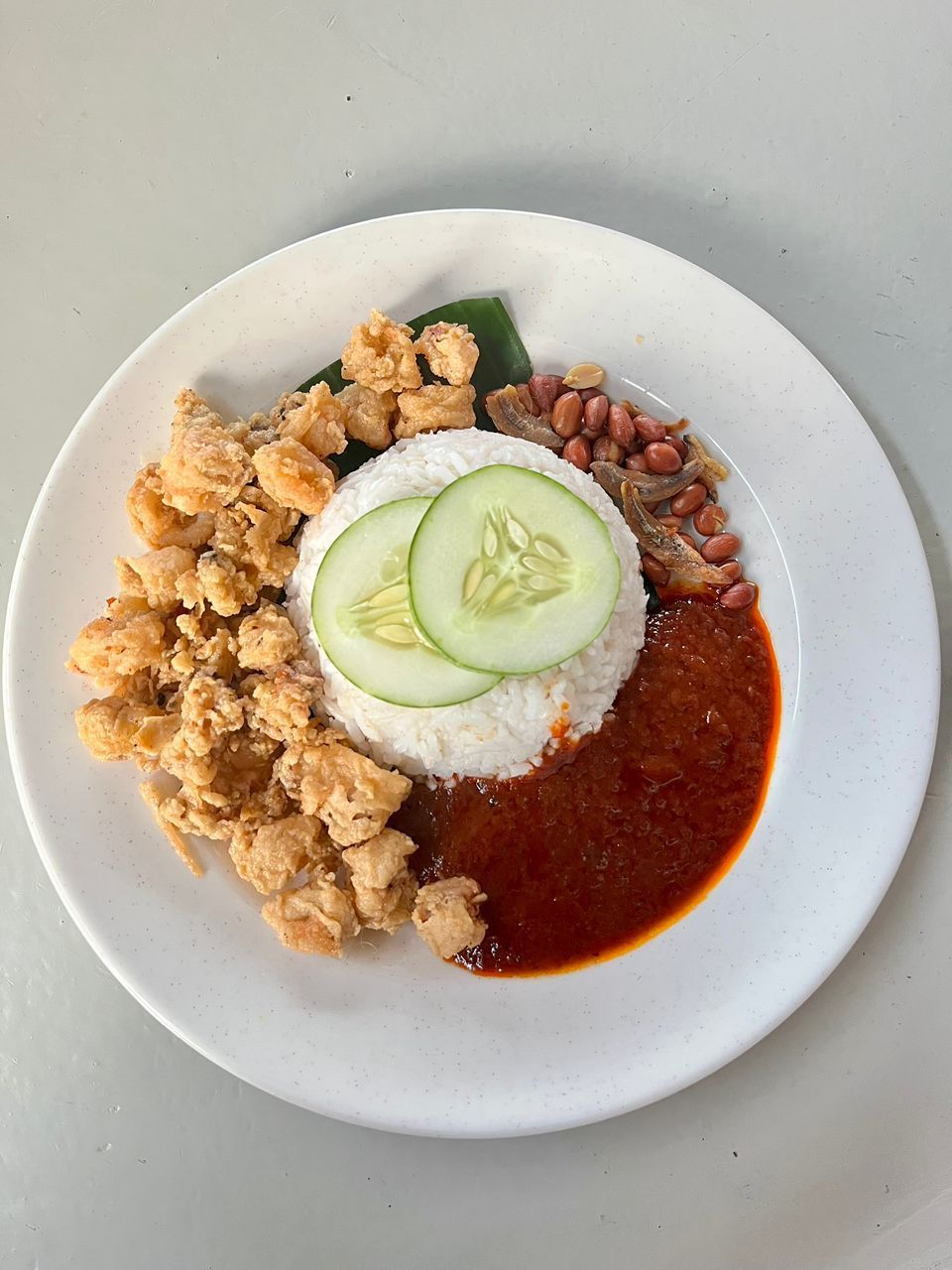 Nasi Lemak Sotong Goreng