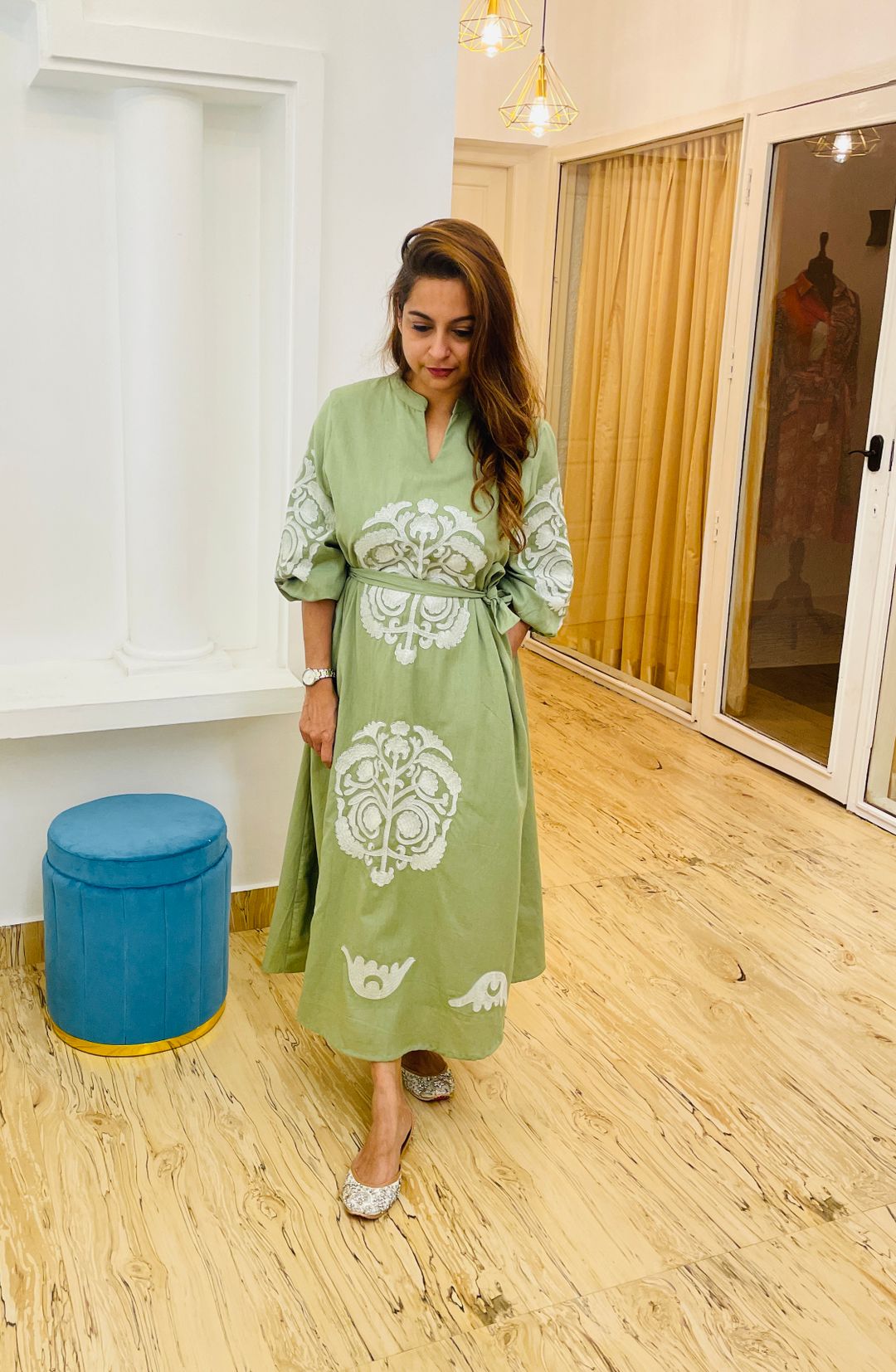 Green Khadi Dress