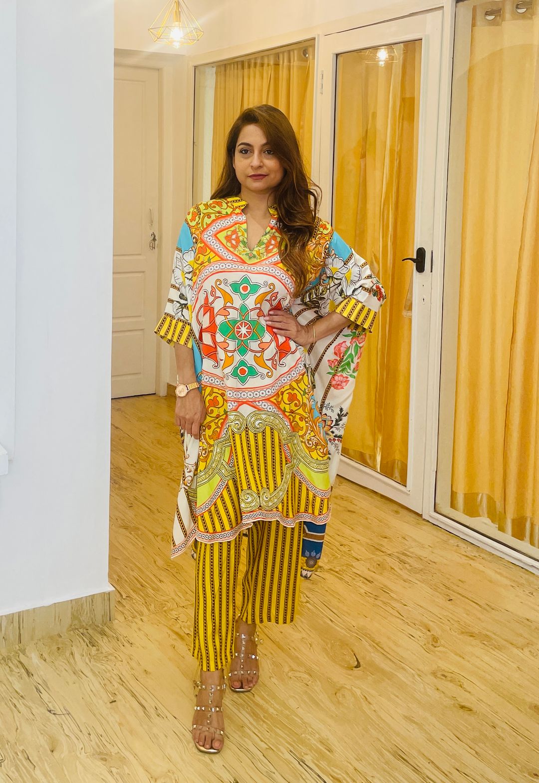 Multicolour Kaftan Set
