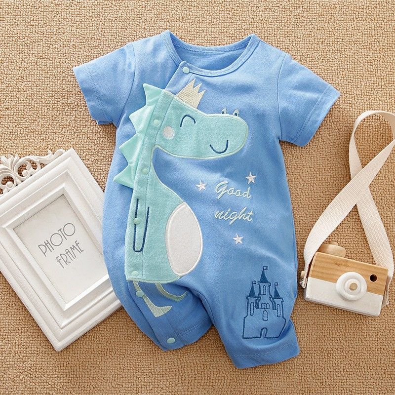 Pyjama bébé à pression – animal bleu mignon