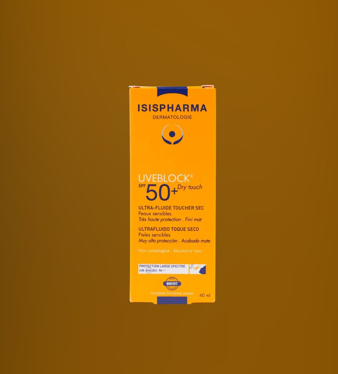 ISISPHARMA DERMATOLOGIE UVEBLOCK + 50 SPF DRY TOUCH  - واقي شمس ازيس فارما  يوفي بلوك دراي تاتش ألترا فلويد بعامل حماية +50 - 40 مل 
