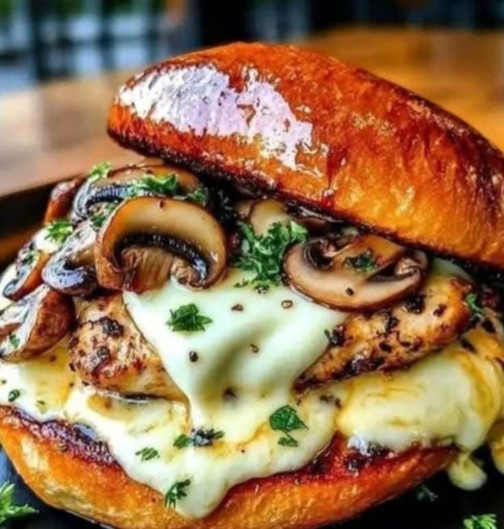 Mushroom Chicken Burger