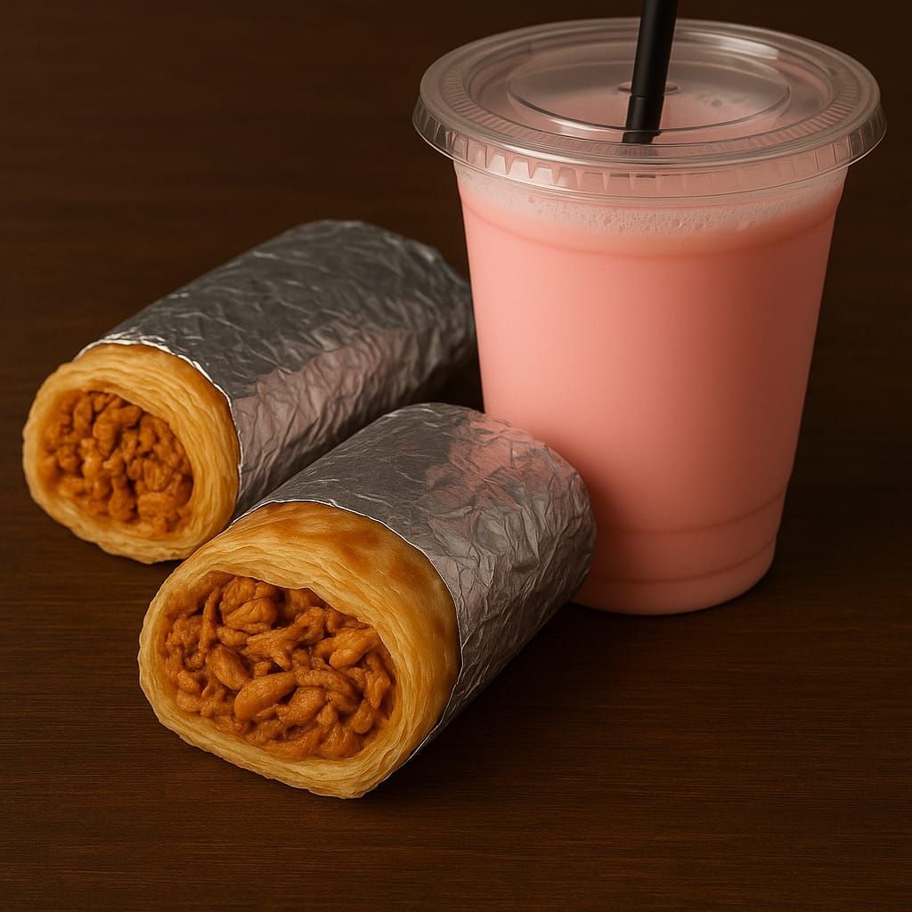 Parotta Wrap Chicken with Rose Milk