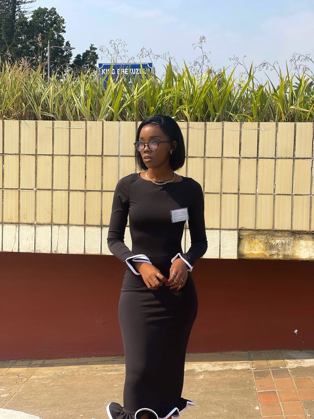 Monochrome rimmed bodycon