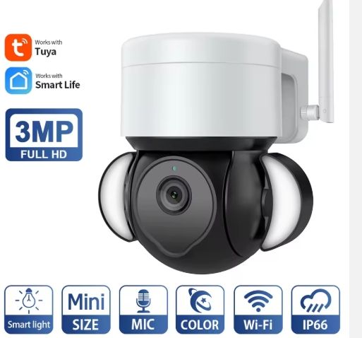 WI-FI SMART CAMARA OUTDOOR  3MP  (CONTRA AGUA) CON LUZ  