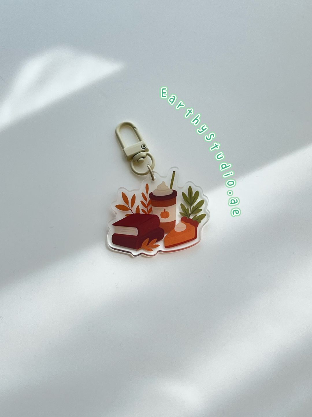 Fall Coffee & Books Keychain 