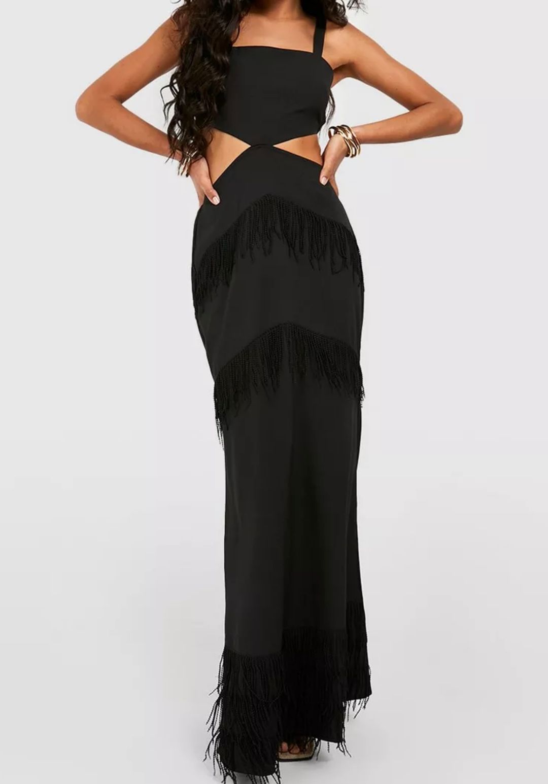 Fringe cut-out Dress