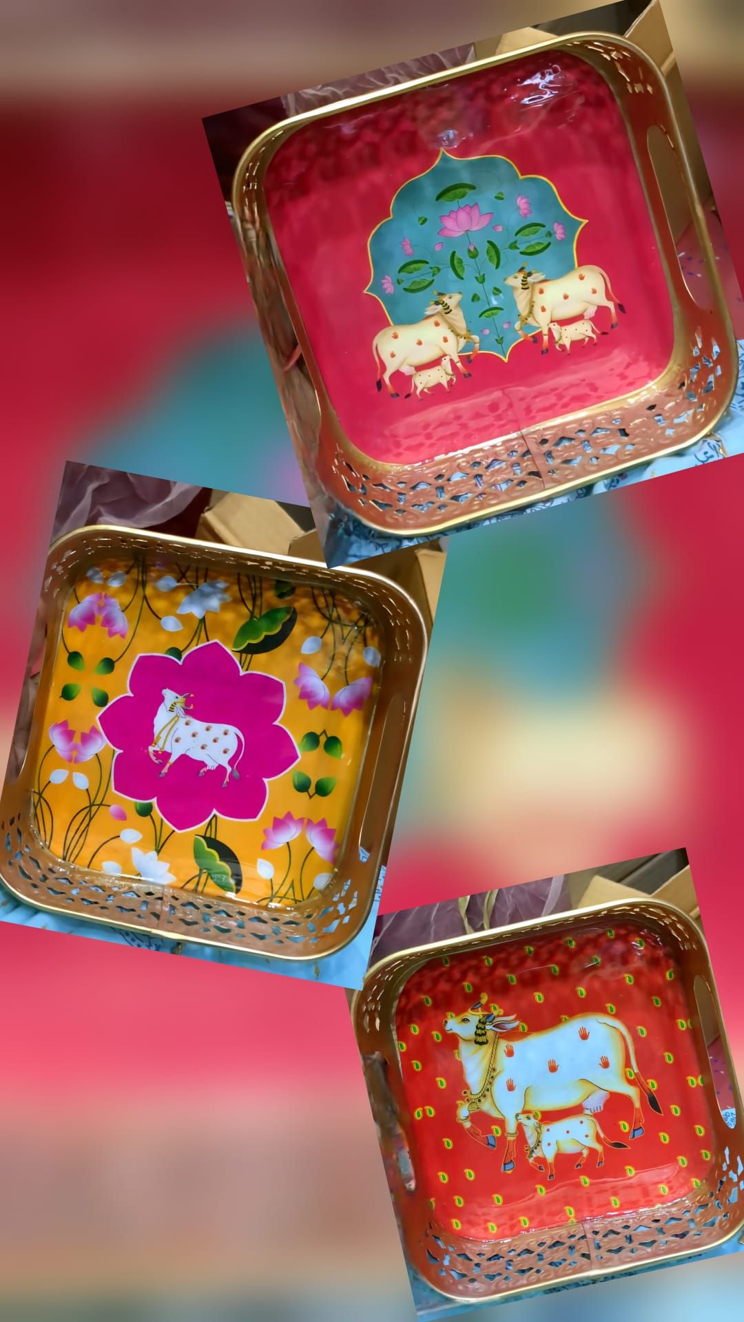 Pichwai metal tray