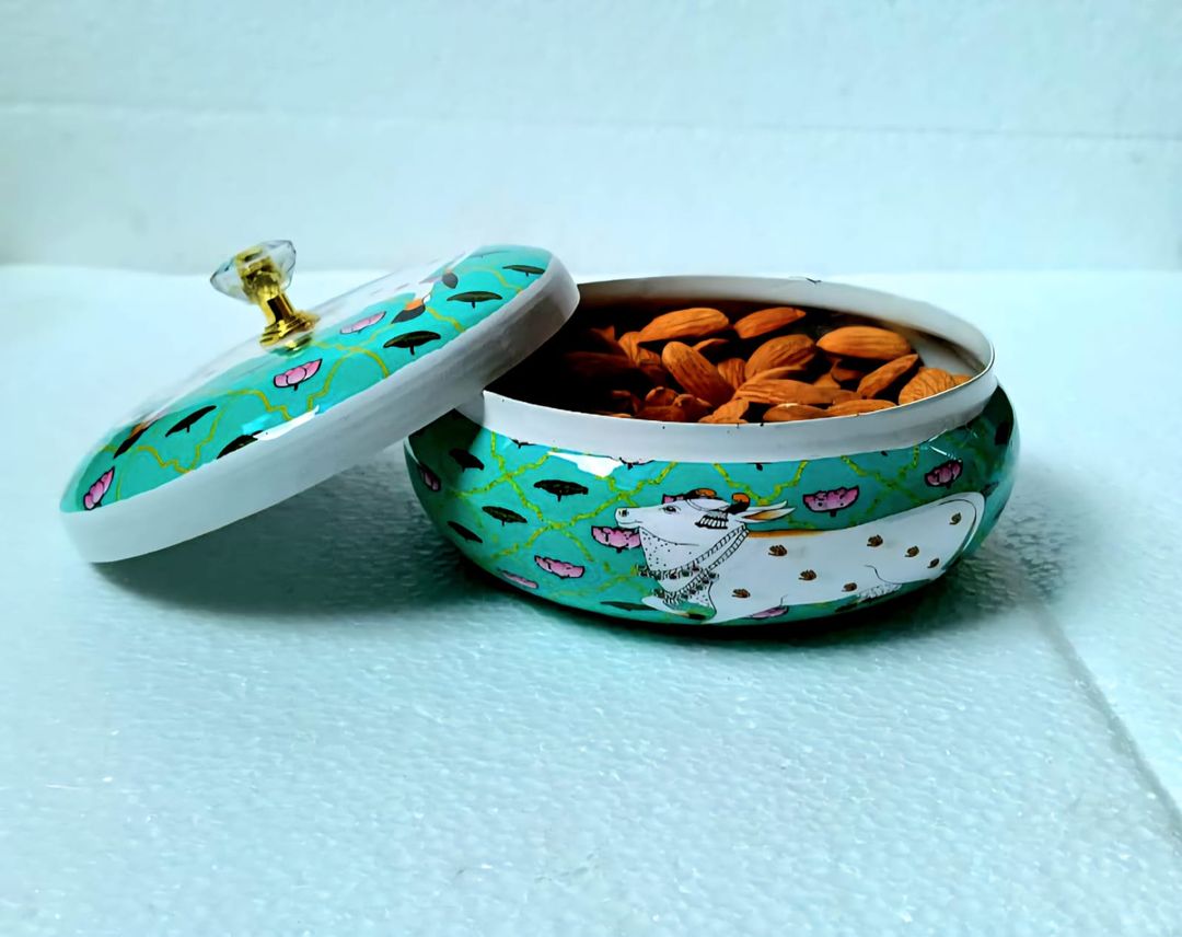 Pichwai Printed metal Matki