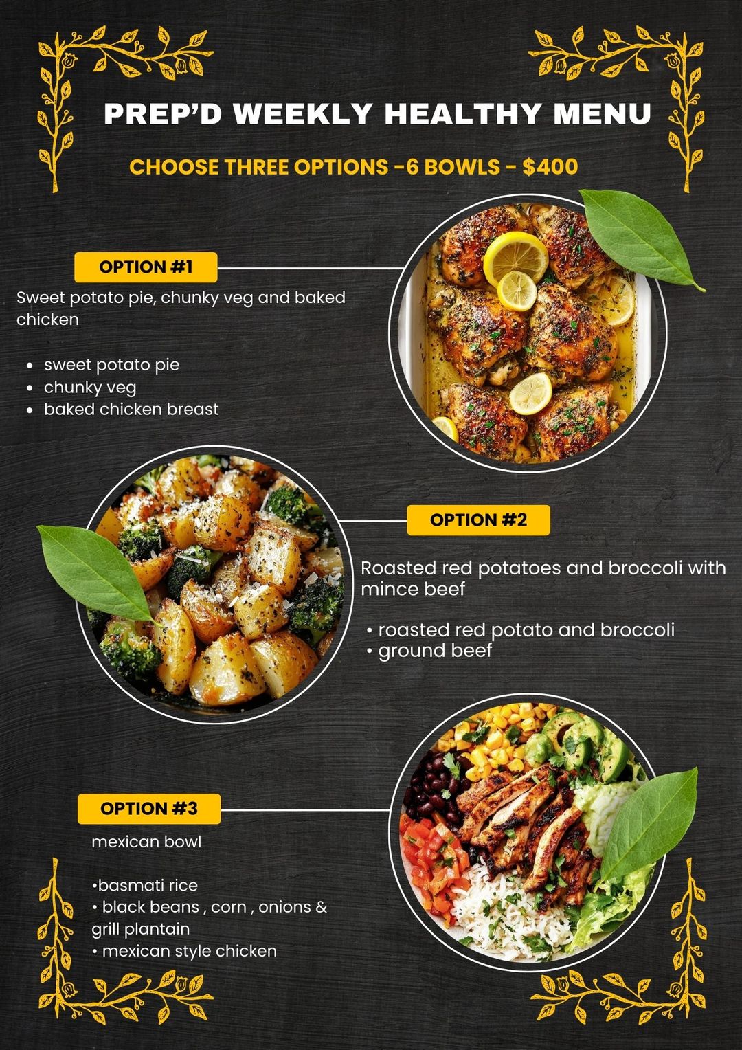 Healthier food options (one week)