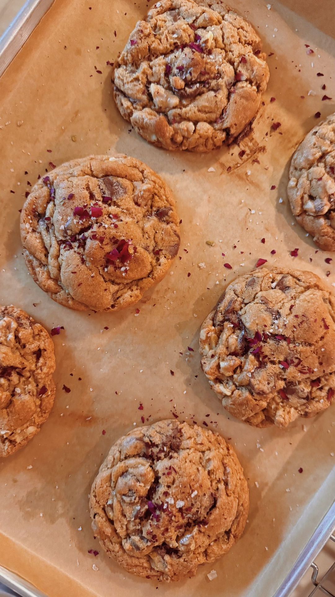 Rose, Walnut & Chocolate Cookies