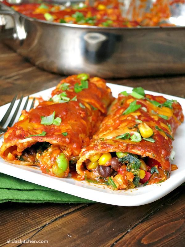 Beans & Cheese Red Enchiladas