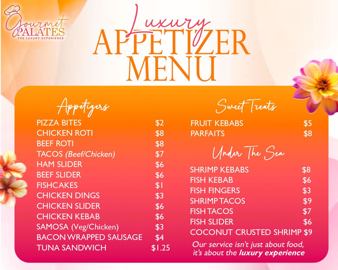 LUXURY APPETIZER MENU