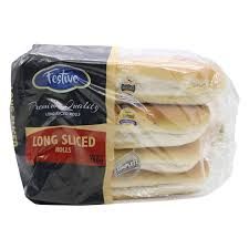 Festive long sliced rolls