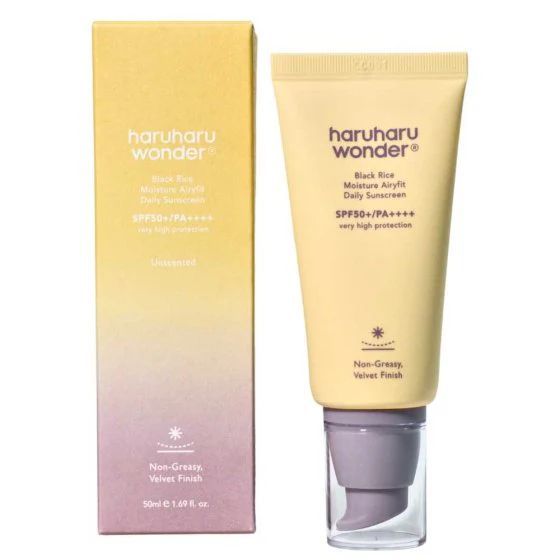 HARUHARU WONDER BLACK RICE MOISTURE AIRYFIT SUNSCREEN SPF50 - 50ML | هاروهارو وندر واقي شمسي بالأرز الأسود SPF50 - 50 مل