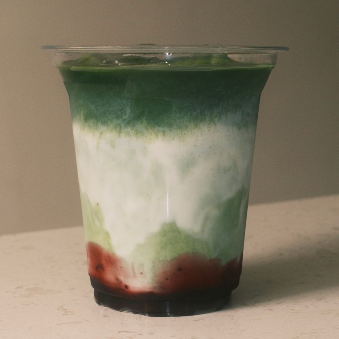blueberry matcha latte 