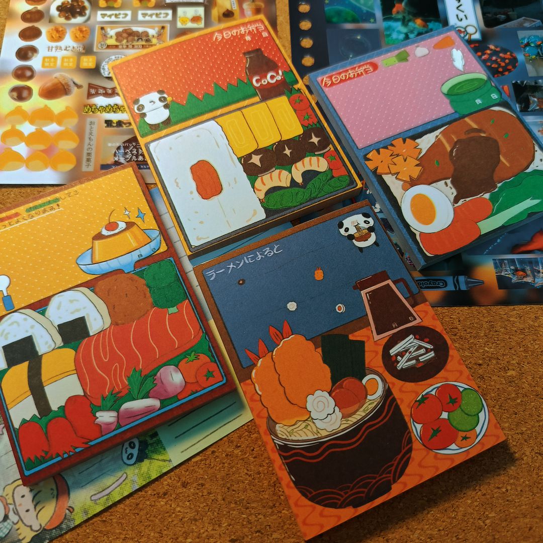 Japanese Vintage Style Patchwork Tear-Off Journal Notepad / 日系鼓噪风格拼布可撕拉手账便签本