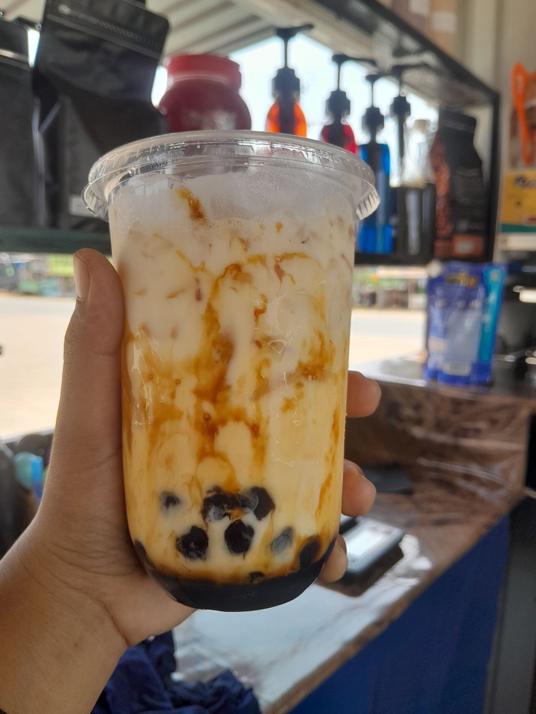 Brown sugar milk boba