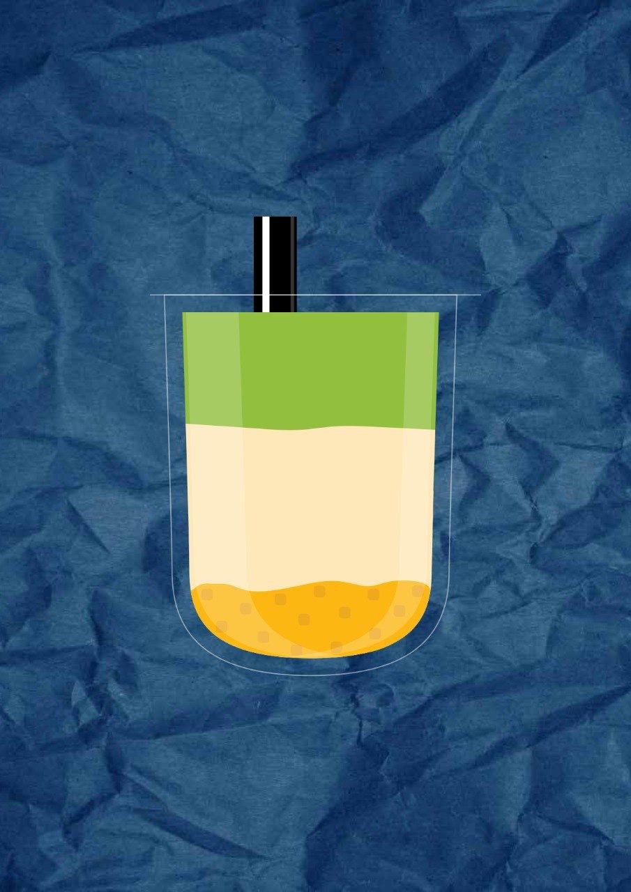 Mango matcha latte
