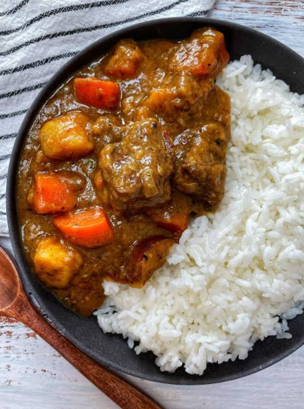 Braised Beef with Veggies & Rice