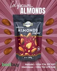 Golden orchid premium california almonds natural 250g
