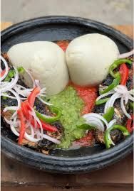 Banku with pepper and shito