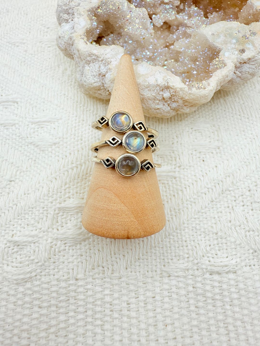 Rainbow Moonstone Ring