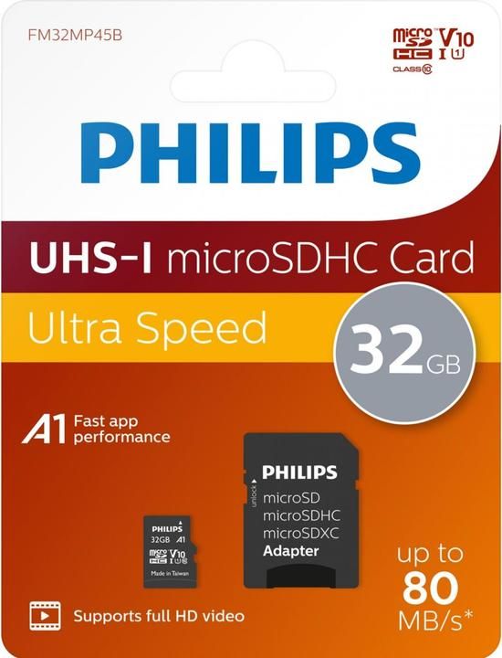 Philips MicroSDHC 2-Pack 32GB Class 10 UHS-I U1 incl. adapter