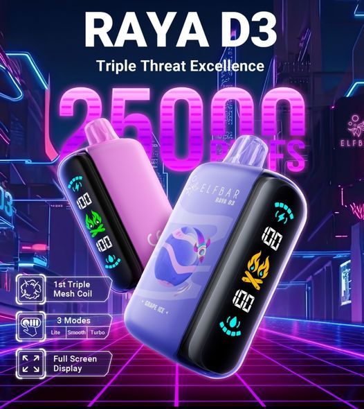 Elf Bar Raya D3 Disposable Vape – 25000 Puffs