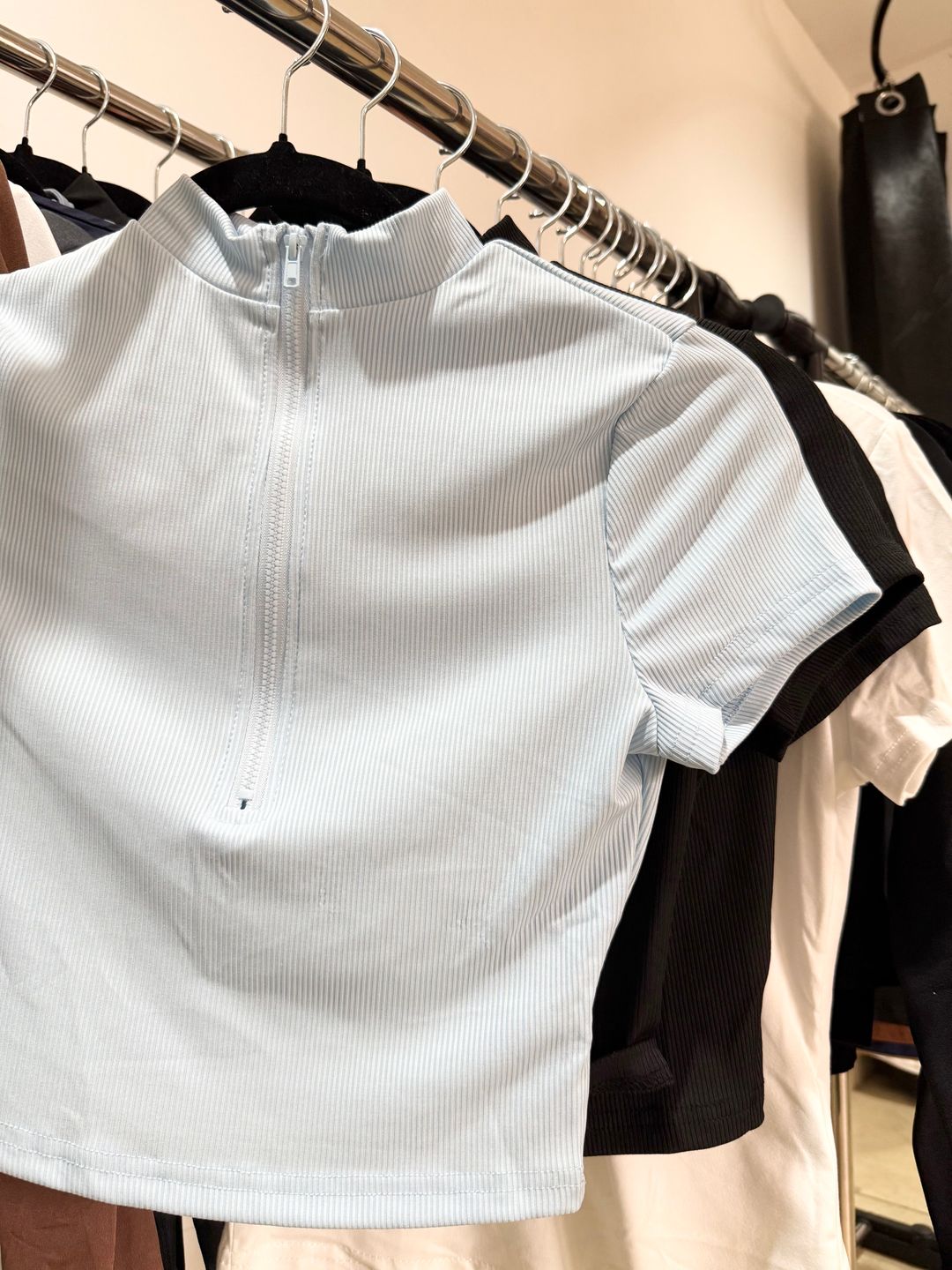 Camisas Canelé Con Zipper (Cropped)