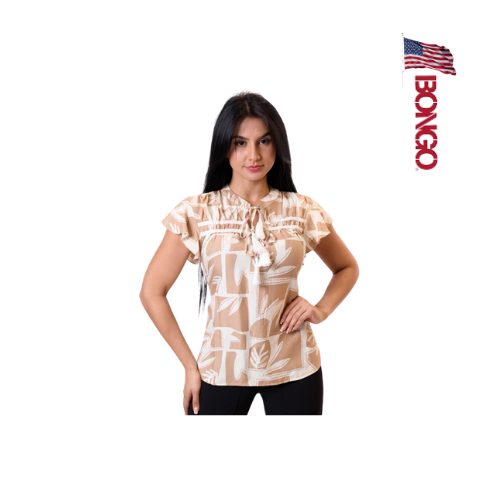 BONGO Women's White Short Sleeve Blouse