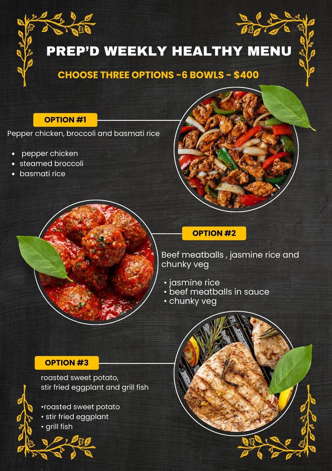 Healthier food options (one week)