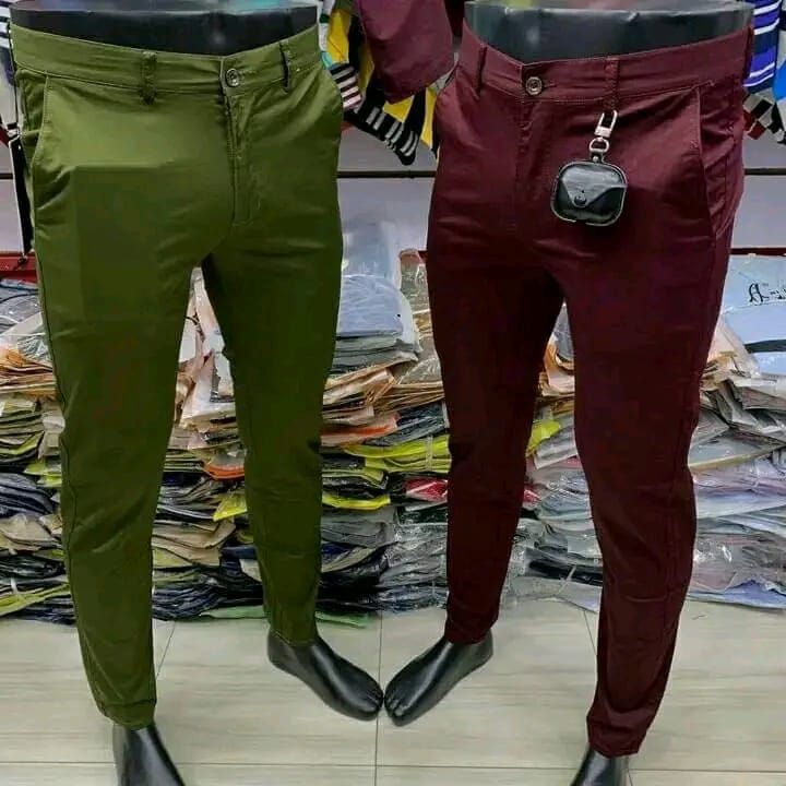 Army green and maroon khaki trousers 