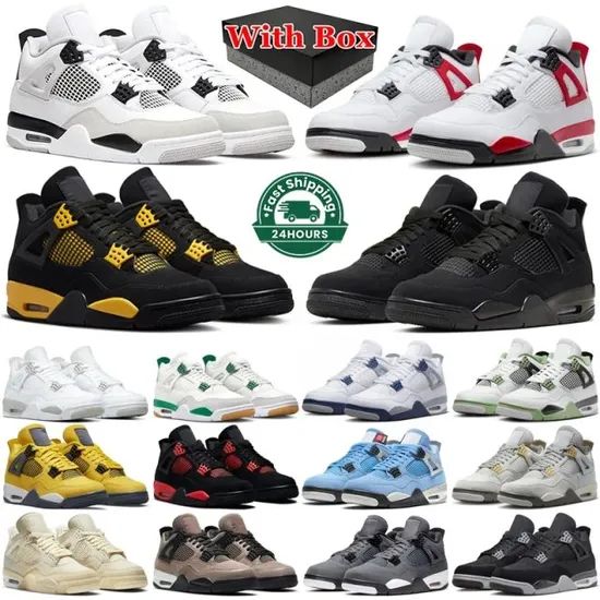 Hot Sale 4s 4 Basketball Shoes with Box for Men and Women Sports Shoes Sneakers Branded Fashion Replica