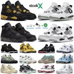 Basketball Shoes Men Women Sports Sneakers Retro 4s with Logo Style