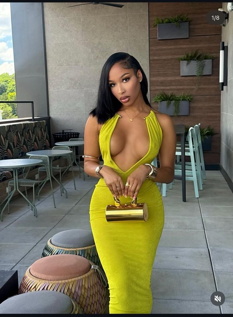 Lime Green Plunge Bodycon Dress