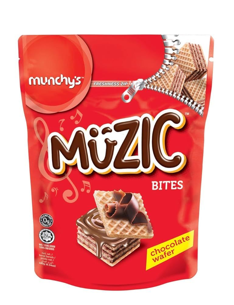 MUZIC WAFER CUBE CHOCOLATE 180G