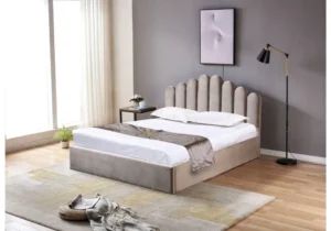 160/200 Lit Doha Velour Avec Coffre