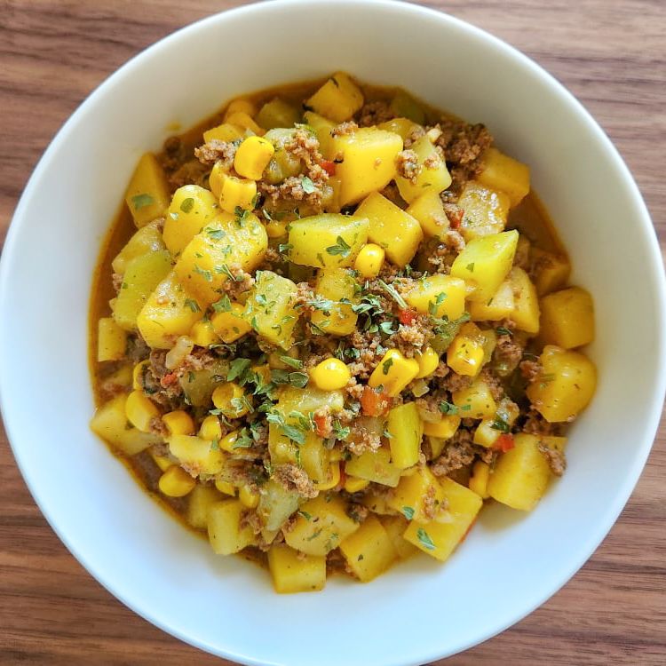 Picadillo de papa con carne